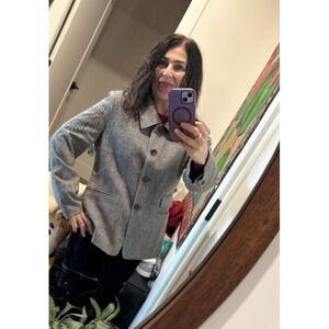 SEARS vtg Jessica brown tweed wool blend blazer womens' size 12 preppy retro Y2K